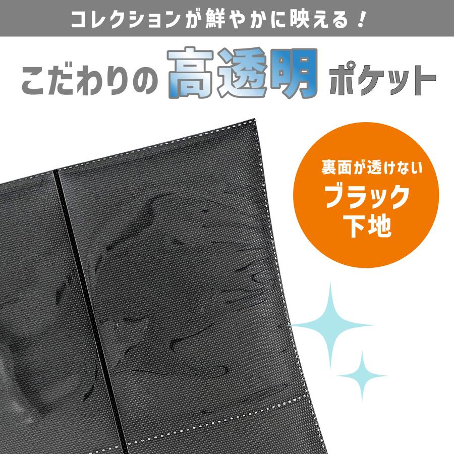 ハピラ ポストカード・ブロマイドコレクションリフィール A4 30穴 12枚入 4面8ポケット 横入れ 両面ポケット 黒台紙 はがき L判写真 ブラック PF015 | ブランド登録なし | 03