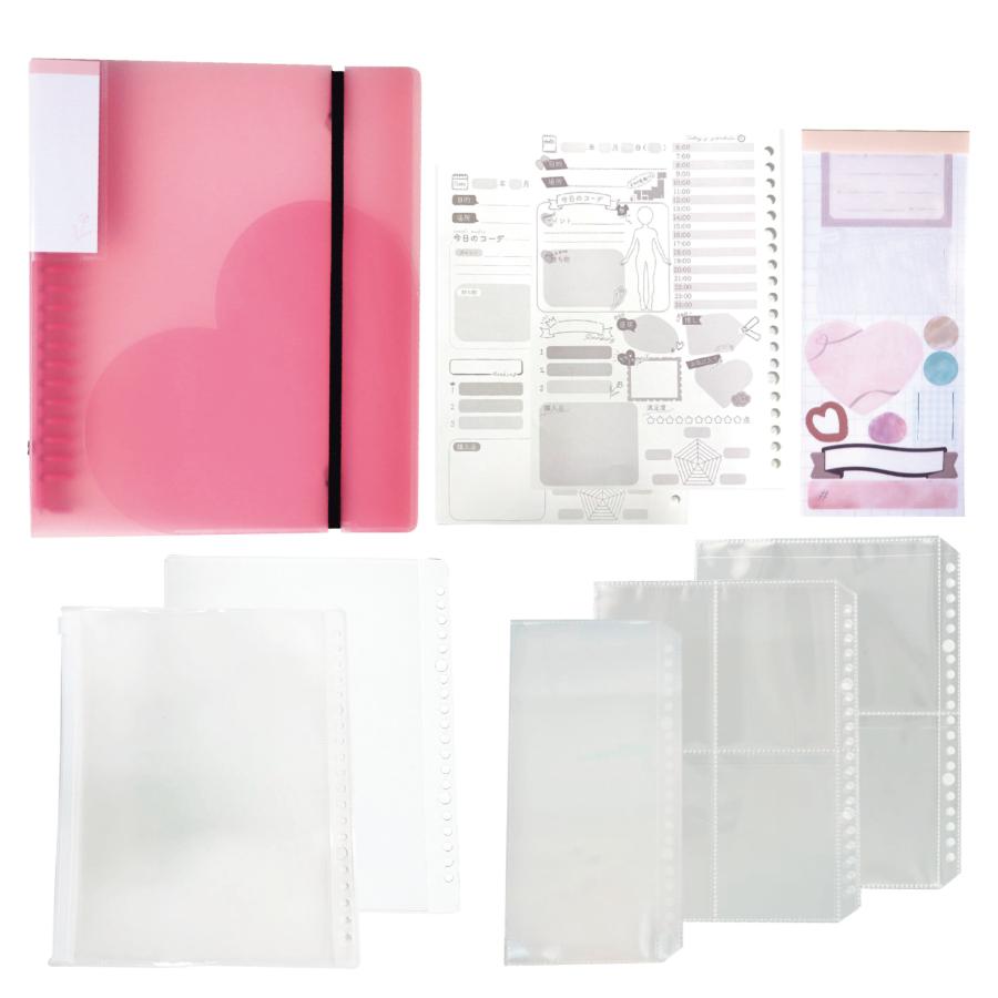 リアコレ ファイルセット  ホワイト ピンク 8種23点セット スターターキット 推し活アルバム ハピラ REAL01WH | ブランド登録なし | 10