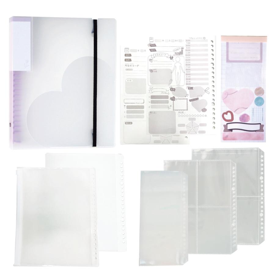 リアコレ ファイルセット  ホワイト ピンク 8種23点セット スターターキット 推し活アルバム ハピラ REAL01WH | ブランド登録なし | 09