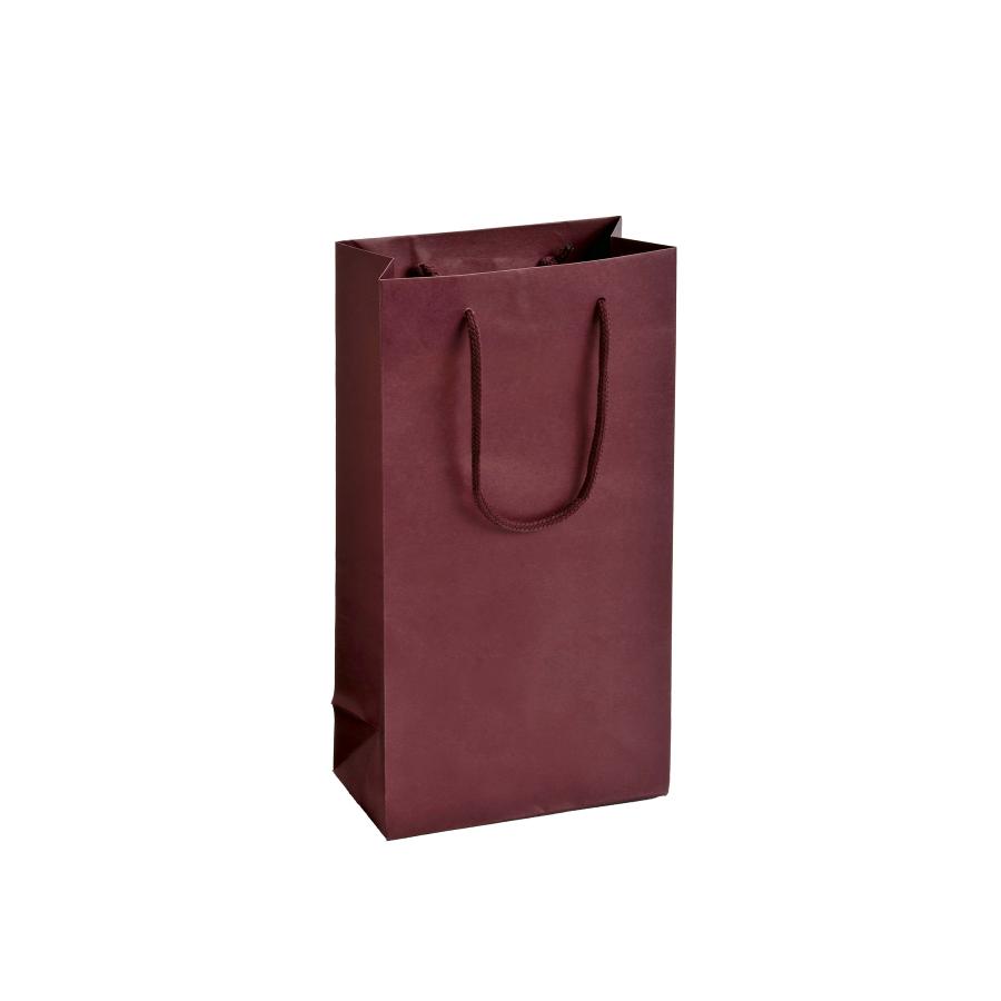 ワイン用手提紙袋 未晒カラー印刷 ワイン2本用 5枚入 選べるカラー エンジ/コン |  | 03