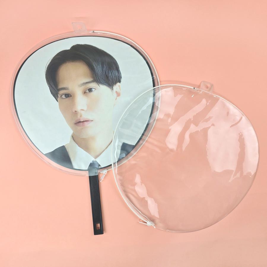 コレサポ うちわカバー 15枚(3枚入×5) ジャンボうちわ用 透明 サイド