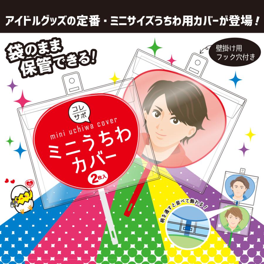 コレサポ 袋のまま保管できる！透明 うちわカバー ミニ 2枚入×12パック