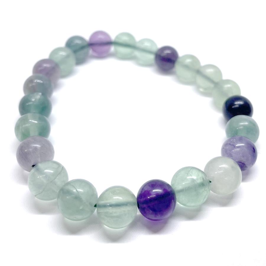 フローライト 天然石 パワーストーン ブレスレット 16cm 恋愛運 かわいい おしゃれ | 