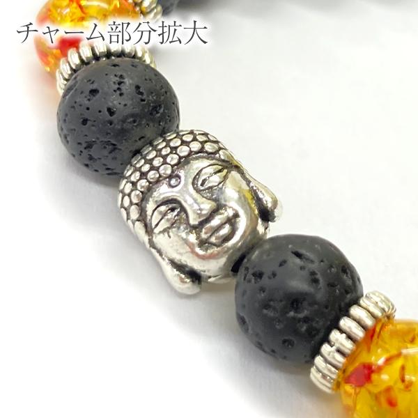 ブレスレット 溶岩石 パワーストーン ラバ ラバストーン  チャーム付き 火山 天然石 モチーフ かっこいい おしゃれ 送料無料 |  | 15