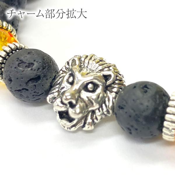 ブレスレット 溶岩石 パワーストーン ラバ ラバストーン  チャーム付き 火山 天然石 モチーフ かっこいい おしゃれ 送料無料 |  | 17