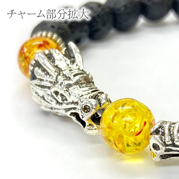 ブレスレット 溶岩石 パワーストーン ラバ ラバストーン  チャーム付き 火山 天然石 モチーフ かっこいい おしゃれ 送料無料 |  | 12