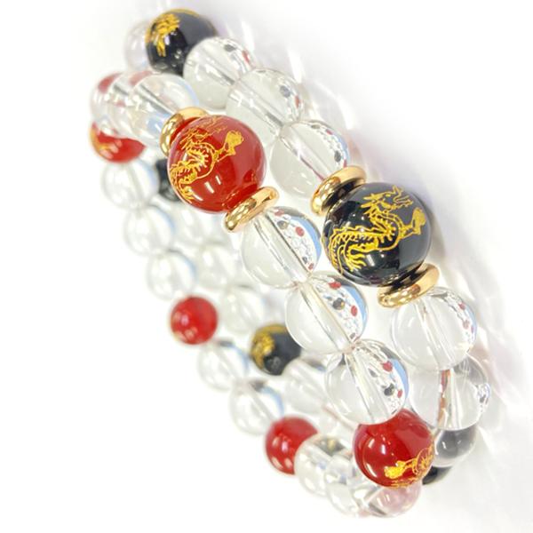 パワーストーン ブレスレット オニキス アゲート 魔除け 瑪瑙 天然石 金彫り 朱雀 おしゃれ 大人 きれい 開運 | 