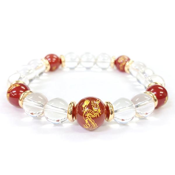 パワーストーン ブレスレット オニキス アゲート 魔除け 瑪瑙 天然石 金彫り 朱雀 おしゃれ 大人 きれい 開運 |  | 05
