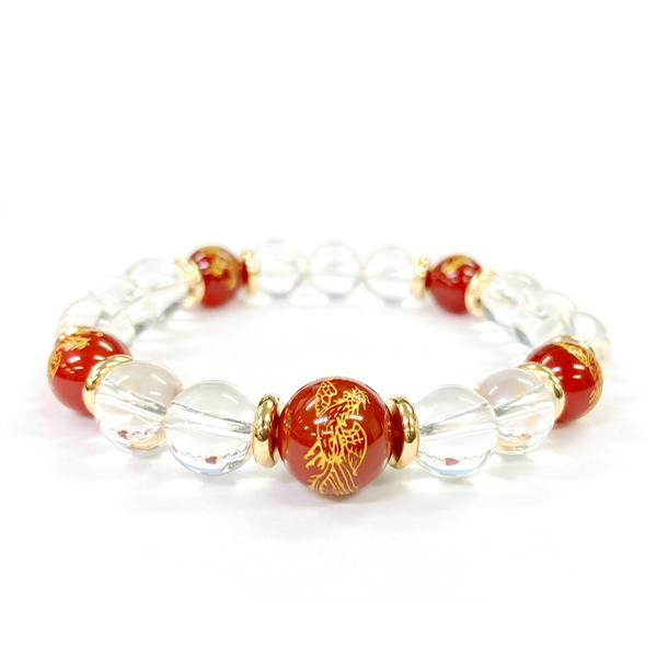 パワーストーン ブレスレット オニキス アゲート 魔除け 瑪瑙 天然石 金彫り 朱雀 おしゃれ 大人 きれい 開運 |  | 09