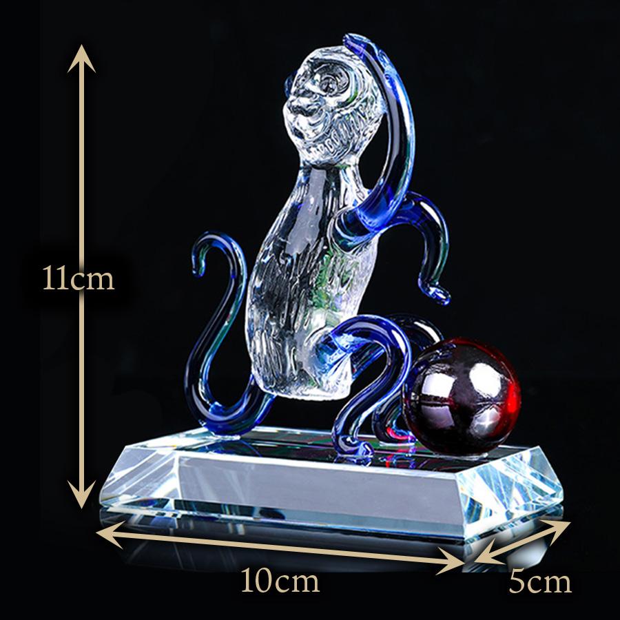 申 十二支 置物 クリスタルガラス k9 風水 開運 干支 申年 猿 お守り