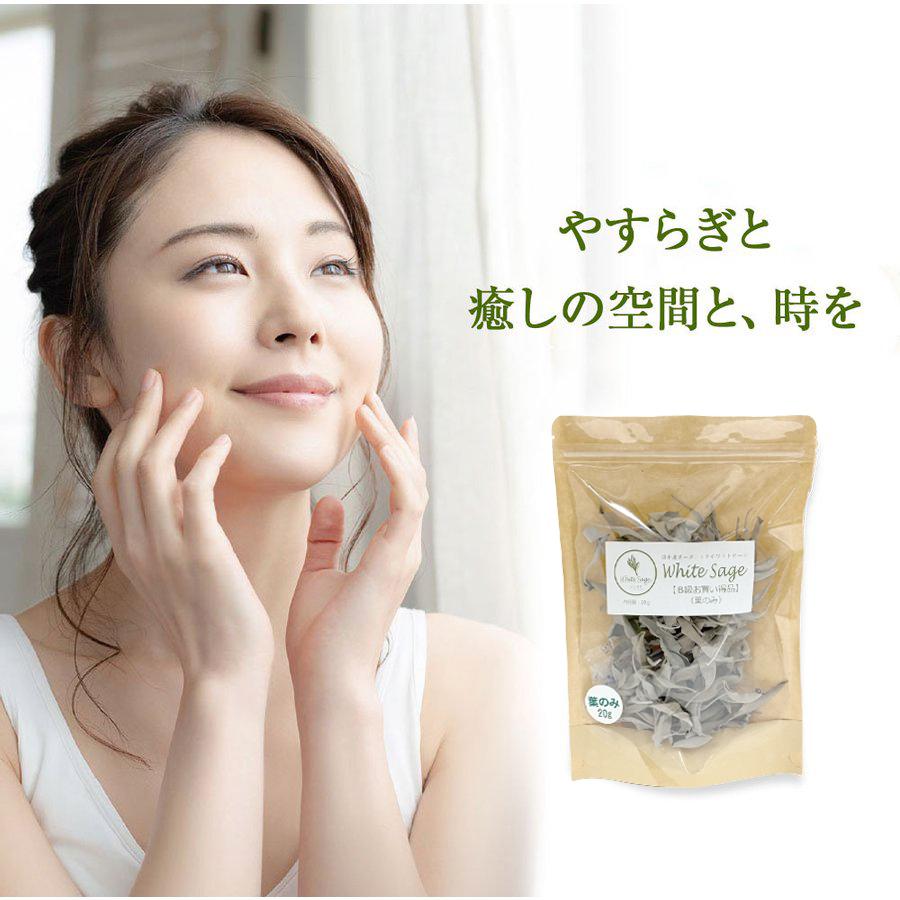 日本産 ホワイトセージ B級お買い得商品 葉のみ 20g 浄化用 消臭 クリックポスト パワーストーン 浄化 お香 |  | 02
