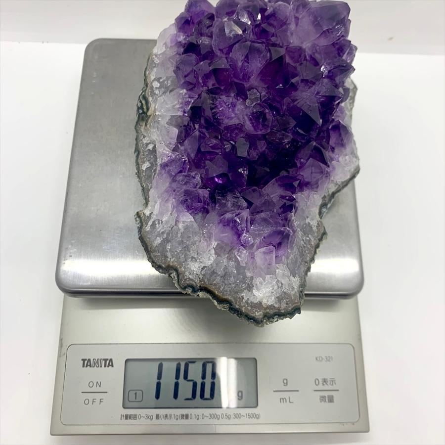 ブラジル産 アメジスト クラスター ドーム 天然石 原石 1点物 台座付き（1.15Kg）J |  | 10
