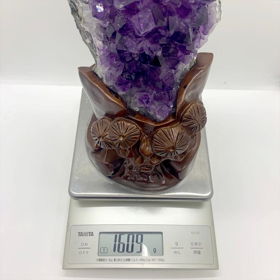 ブラジル産 アメジスト クラスター ドーム 天然石 原石 1点物 台座付き（1.15Kg）J |  | 09