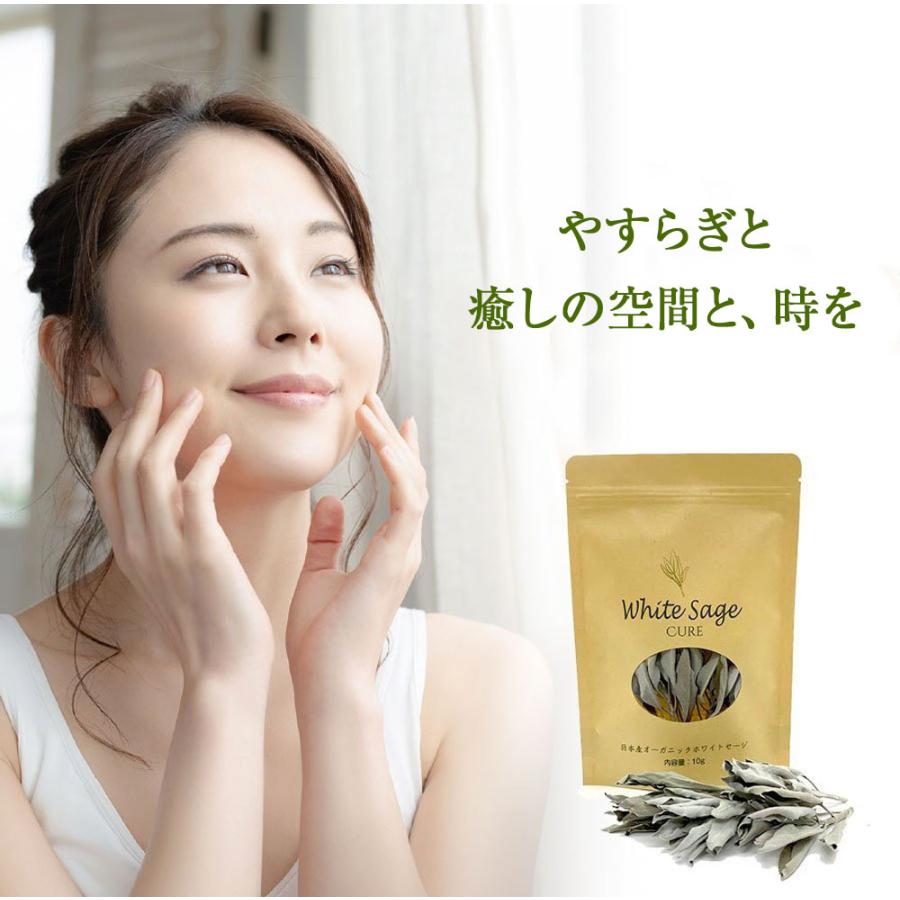 日本産 ホワイトセージ 枝付き 無農薬 浄化 消臭 お香 アロマ インセンス Japanese white sage 10g｜hapima｜05