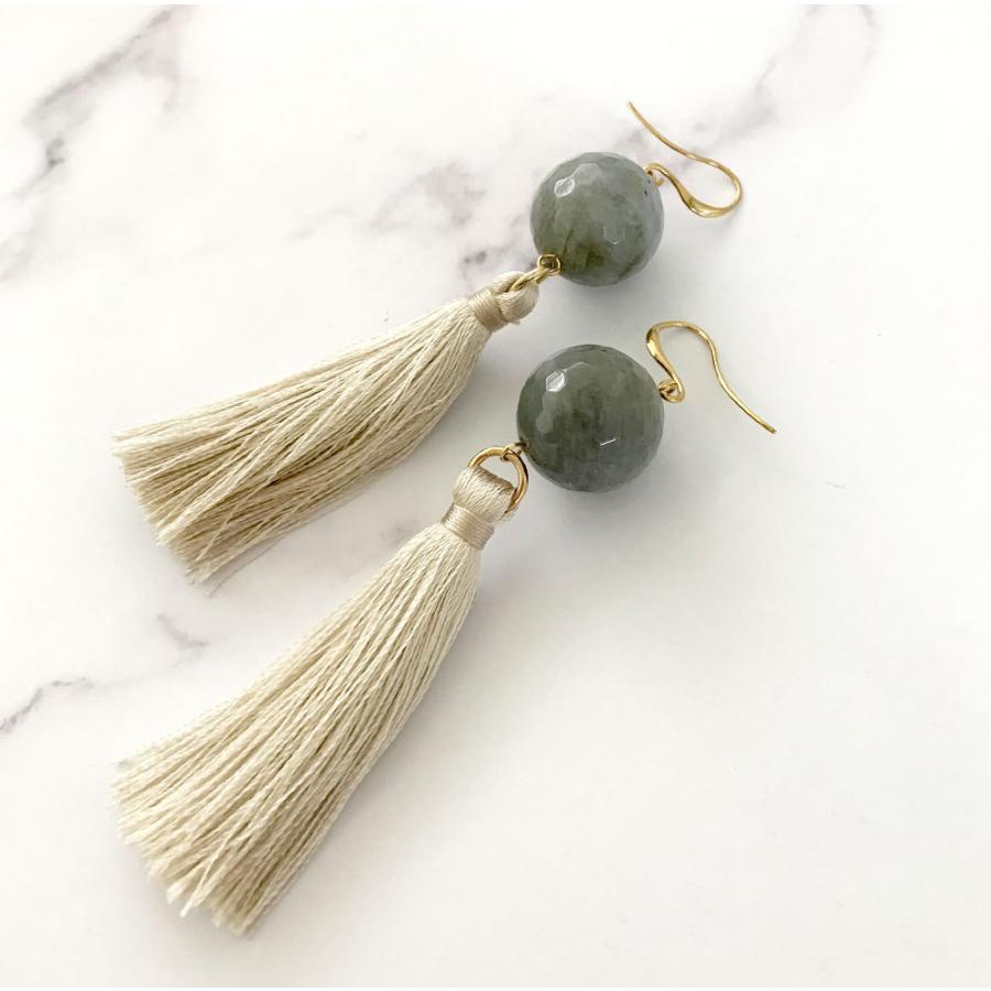 タッセル ジャスパー ピアス Jasper Earrings パワーストーンピアス LEG464 |  | 01