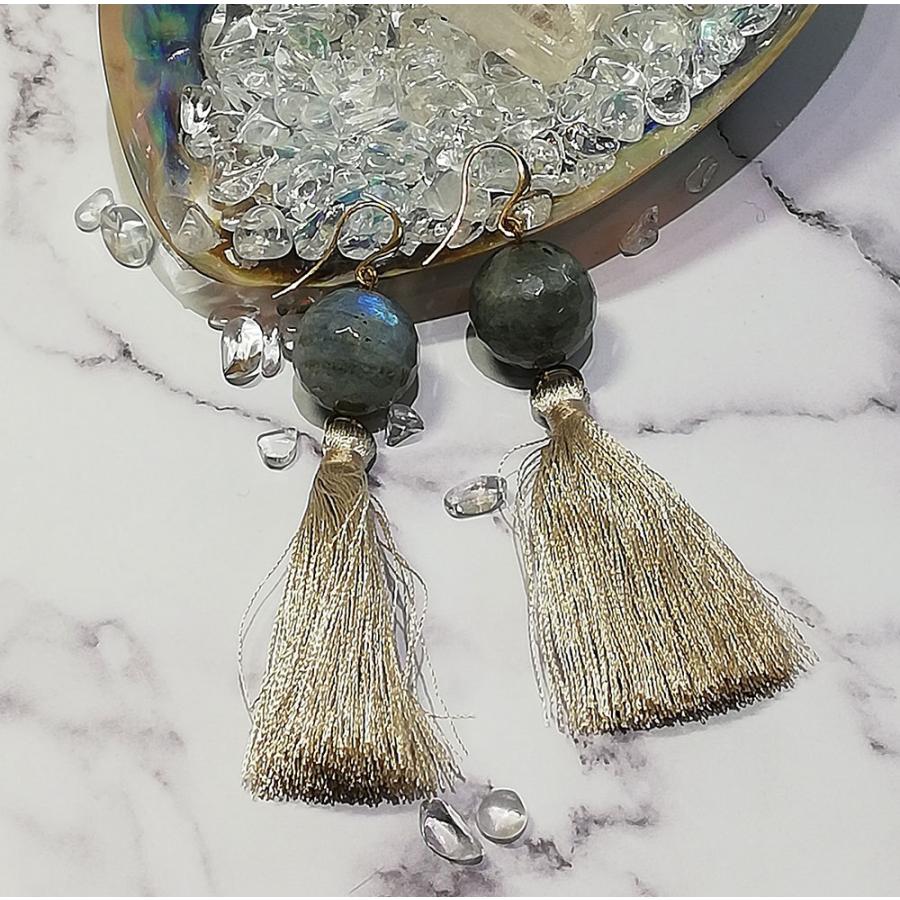 タッセル ジャスパー ピアス Jasper Earrings パワーストーンピアス LEG464 |  | 03