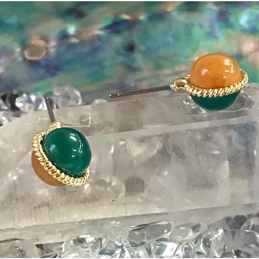 アベンチュリン・アゲート ピアス Aventurine Agate パワーストーンピアス LEO466 |  | 02
