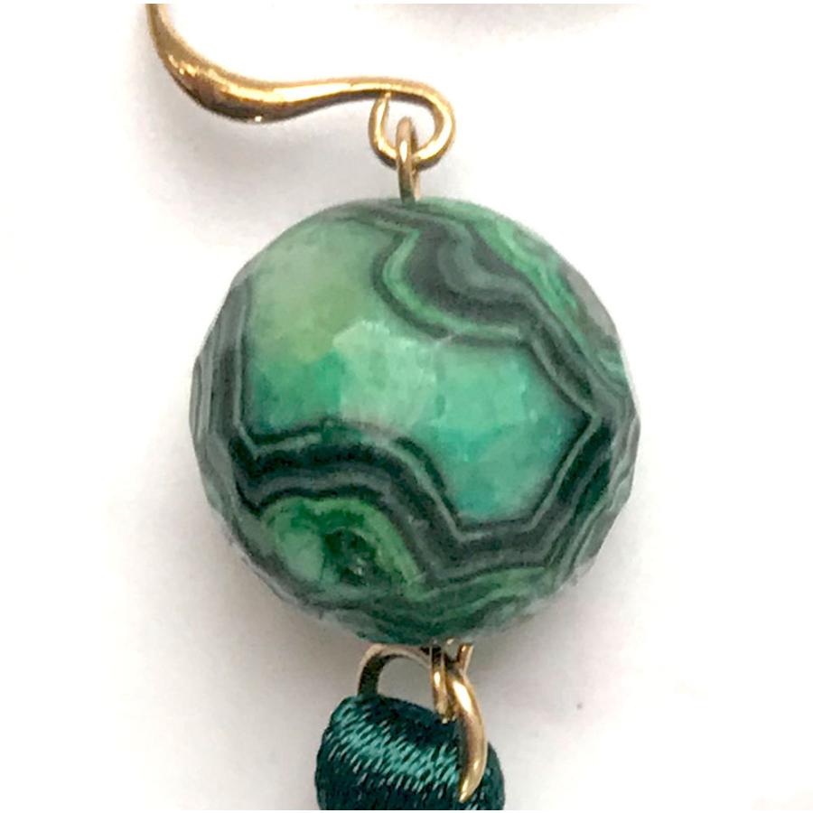 タッセルマラカイト ピアス Malachite Earrings パワーストーンピアス |  | 01