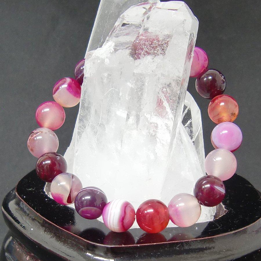 パワーストーン ブレスレット ピンクアゲート 10mm 天然石  送料無料【クリックポスト発送】 |  | 01