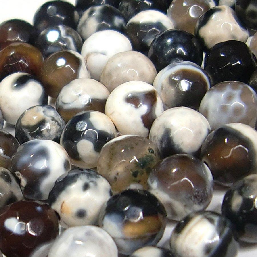 パワーストーン ブレスレット アゲート ブラック/ホワイト 7.5mm 天然石  送料無料【クリックポスト発送】 |  | 05