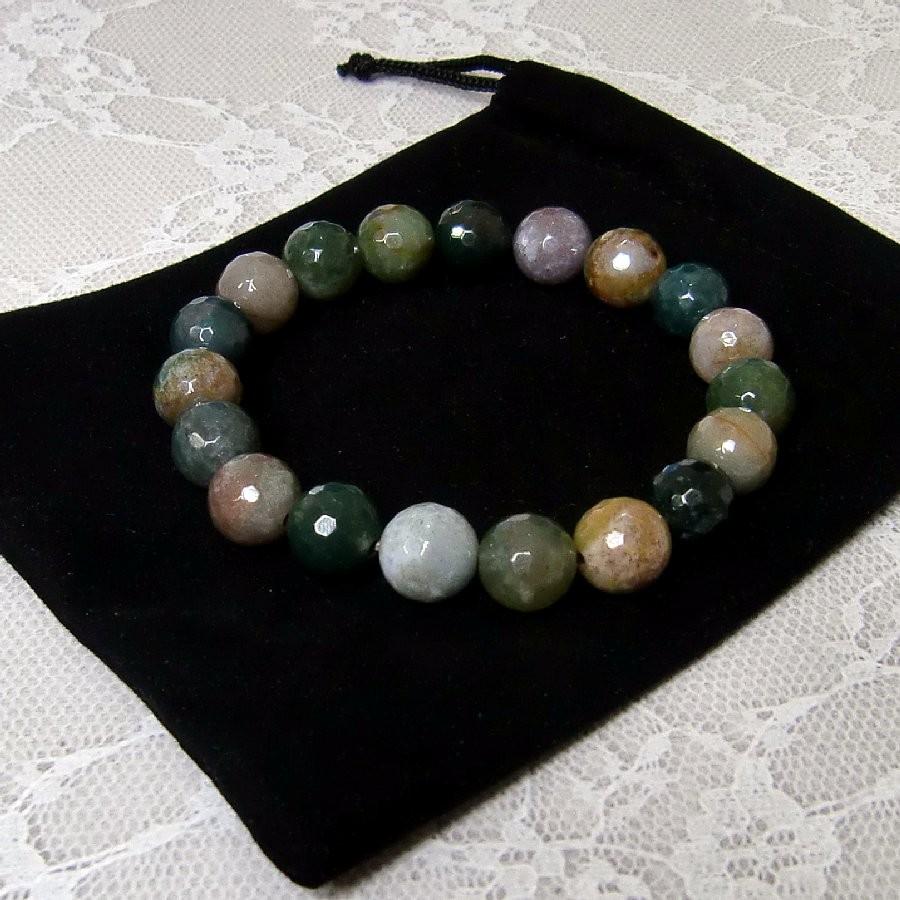 パワーストーン ブレスレット アゲート グリーンミックス 10mm 天然石  送料無料【クリックポスト発送】 |  | 05