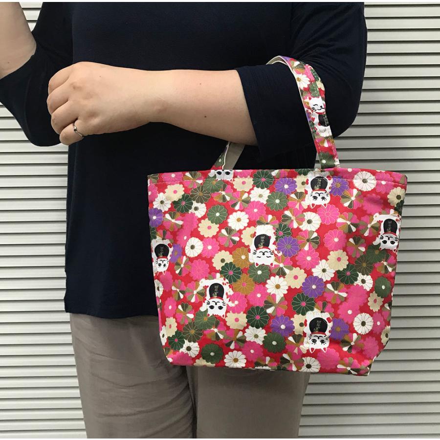 招き猫柄ミニトートバッグ 送料無料 |  | 04