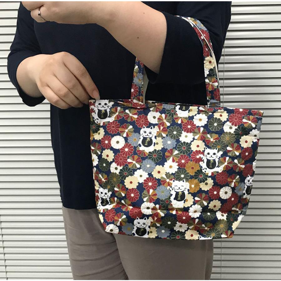 招き猫柄ミニトートバッグ 送料無料 |  | 05