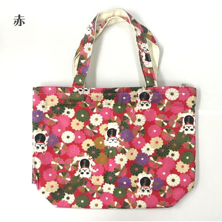 招き猫柄ミニトートバッグ 送料無料 |  | 06