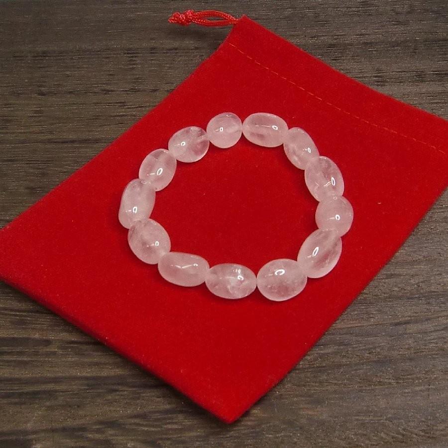 パワーストーンブレスレット ローズクォーツ タンブル 送料無料【クリックポスト発送】 |  | 09
