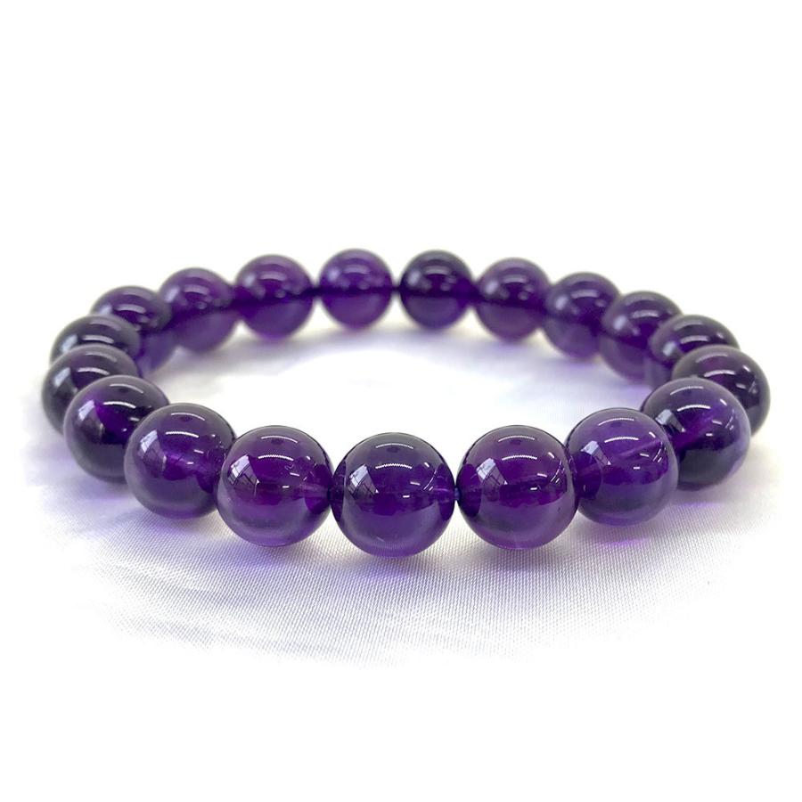 アメジストブレスレット Amethyst bracelet 10mm玉 送料無料 |  | 07