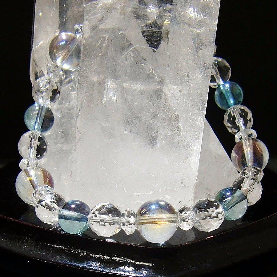 パワーストーンブレスレット レインボーオーラ＆アクアオーラ 天然石【送料無料】 |  | 01