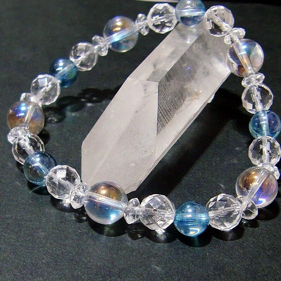 パワーストーンブレスレット レインボーオーラ＆アクアオーラ 天然石【送料無料】 |  | 02