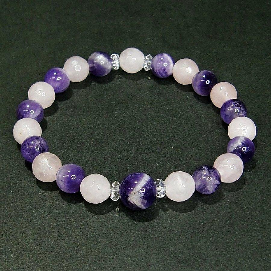 パワーストーン ブレスレット ケープアメジスト&ローズクオーツ  天然石 【送料無料】 |  | 01