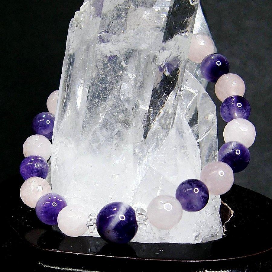 パワーストーン ブレスレット ケープアメジスト&ローズクオーツ  天然石 【送料無料】 |  | 02