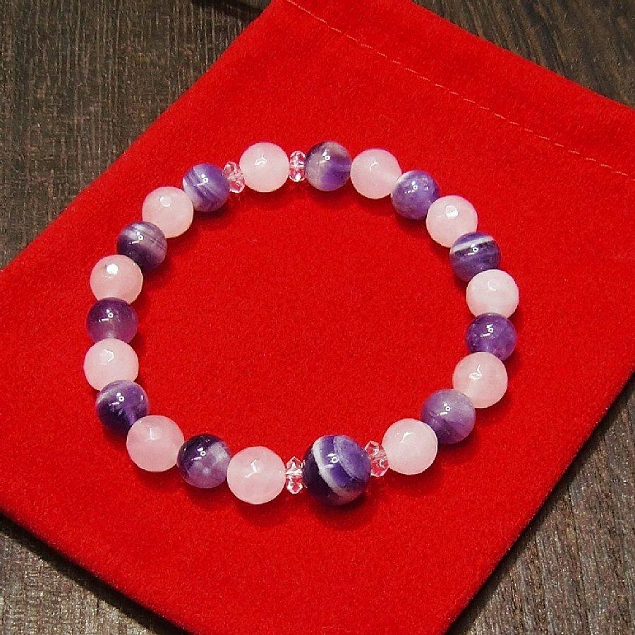 パワーストーン ブレスレット ケープアメジスト&ローズクオーツ  天然石 【送料無料】 |  | 06