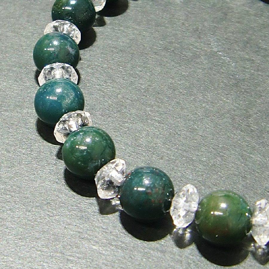 ブラッドストーンと水晶のブレスレット パワーストーン 天然石【送料無料】 |  | 04