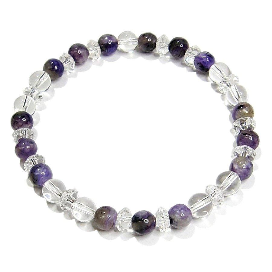 パワーストーンブレスレット チャロアイト&水晶【 送料無料】 |  | 01