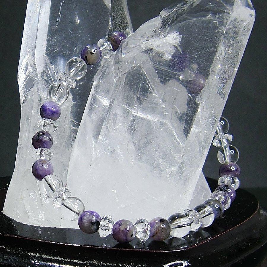 パワーストーンブレスレット チャロアイト&水晶【 送料無料】 |  | 02