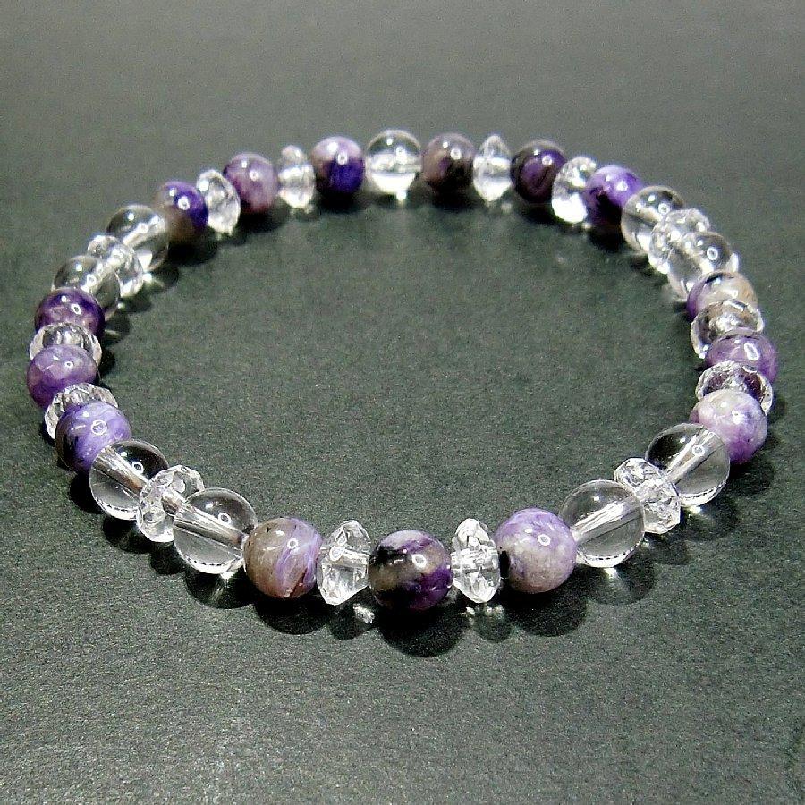 パワーストーンブレスレット チャロアイト&水晶【 送料無料】 |  | 03