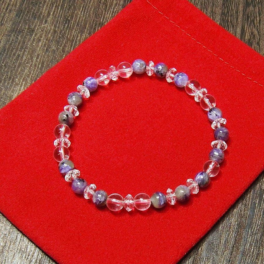 パワーストーンブレスレット チャロアイト&水晶【 送料無料】 |  | 06