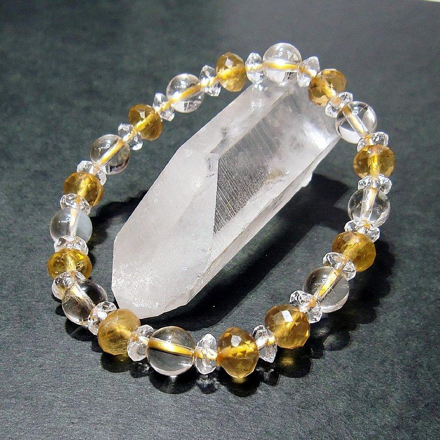 パワーストーンブレスレット シトリン・イエロートルマリン  【送料無料】 |  | 05