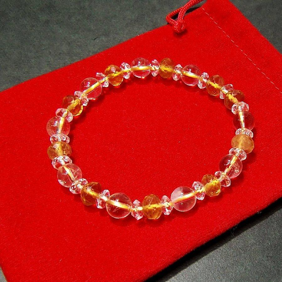 パワーストーンブレスレット シトリン・イエロートルマリン  【送料無料】 |  | 06