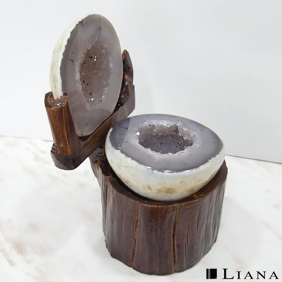 トレジャーメノウ LJM3014 パワーストーン 天然石 原石 Agate 瑪瑙 ジオード ペア水晶 置物 インテリア |  | 02