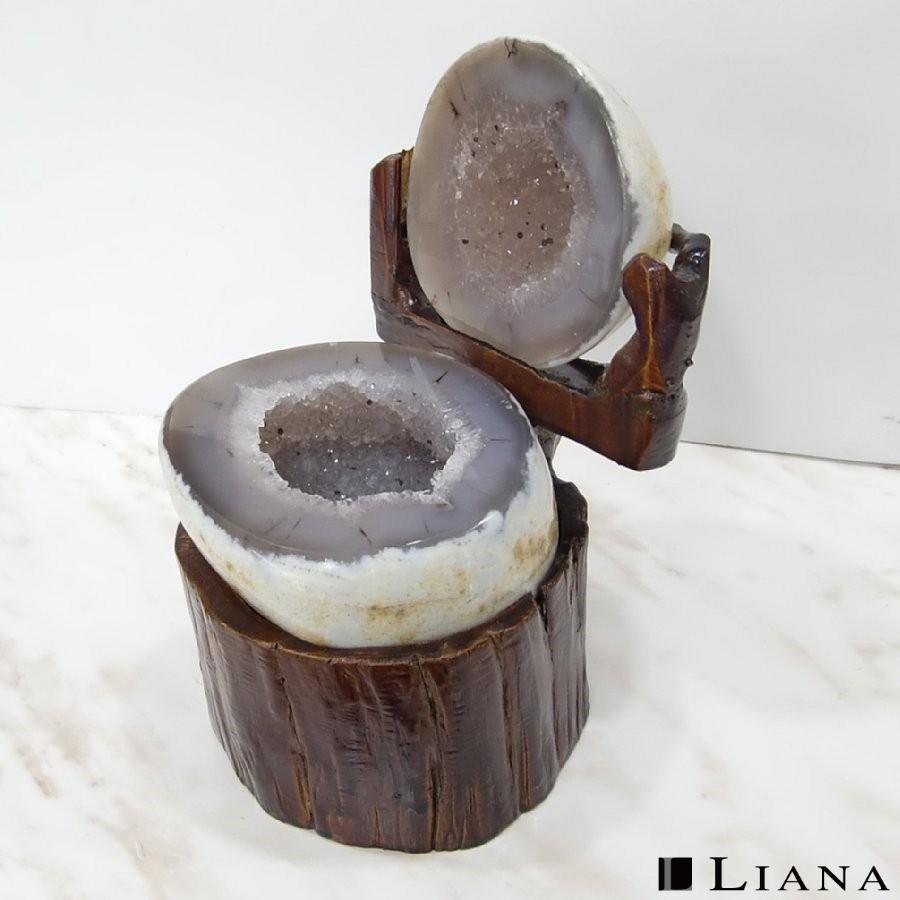 トレジャーメノウ LJM3014 パワーストーン 天然石 原石 Agate 瑪瑙 ジオード ペア水晶 置物 インテリア |  | 03