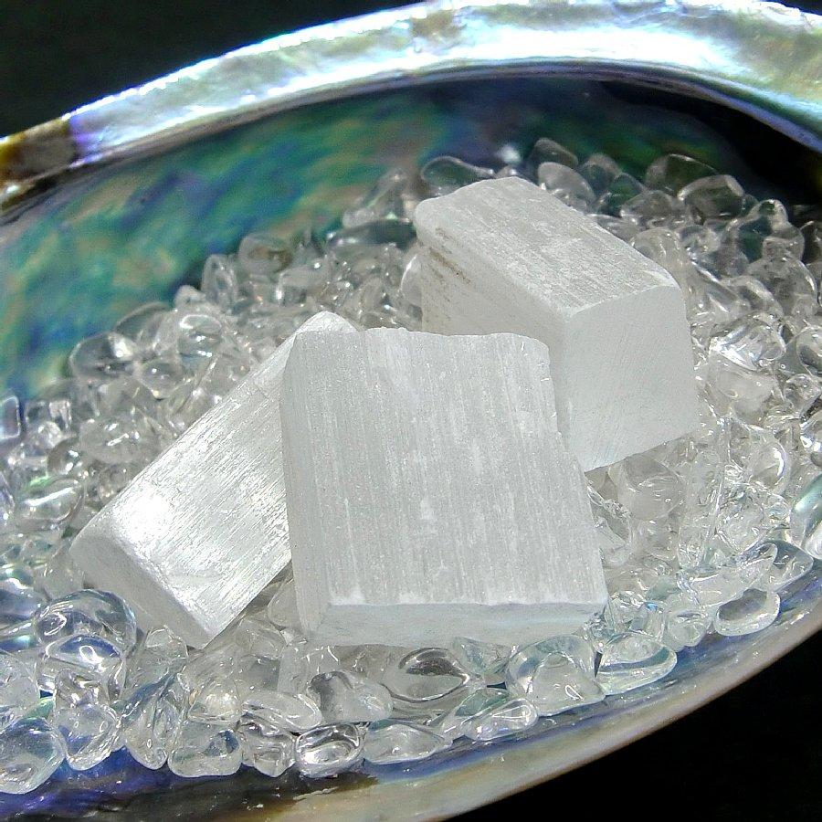 セレナイト 4個セット 「ジプサム 透石膏」 天然石【送料無料