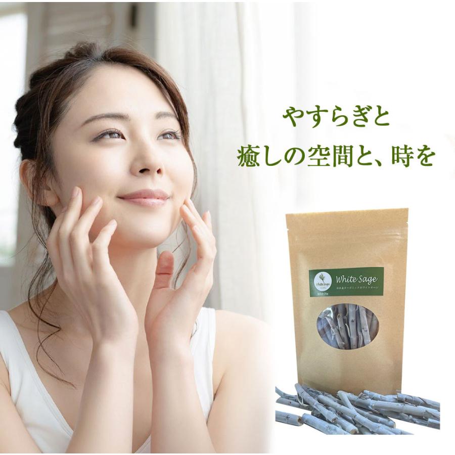 日本産 ホワイトセージ 枝のみ 20g 【２袋セット】浄化用 消臭 パワーストーン 浄化 お香 |  | 06
