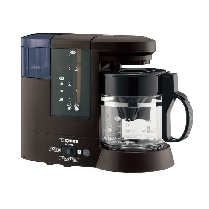 象印 ミル付きコーヒーメーカー 珈琲通 EC-CD40-TD ダークブラウン | 珈琲通