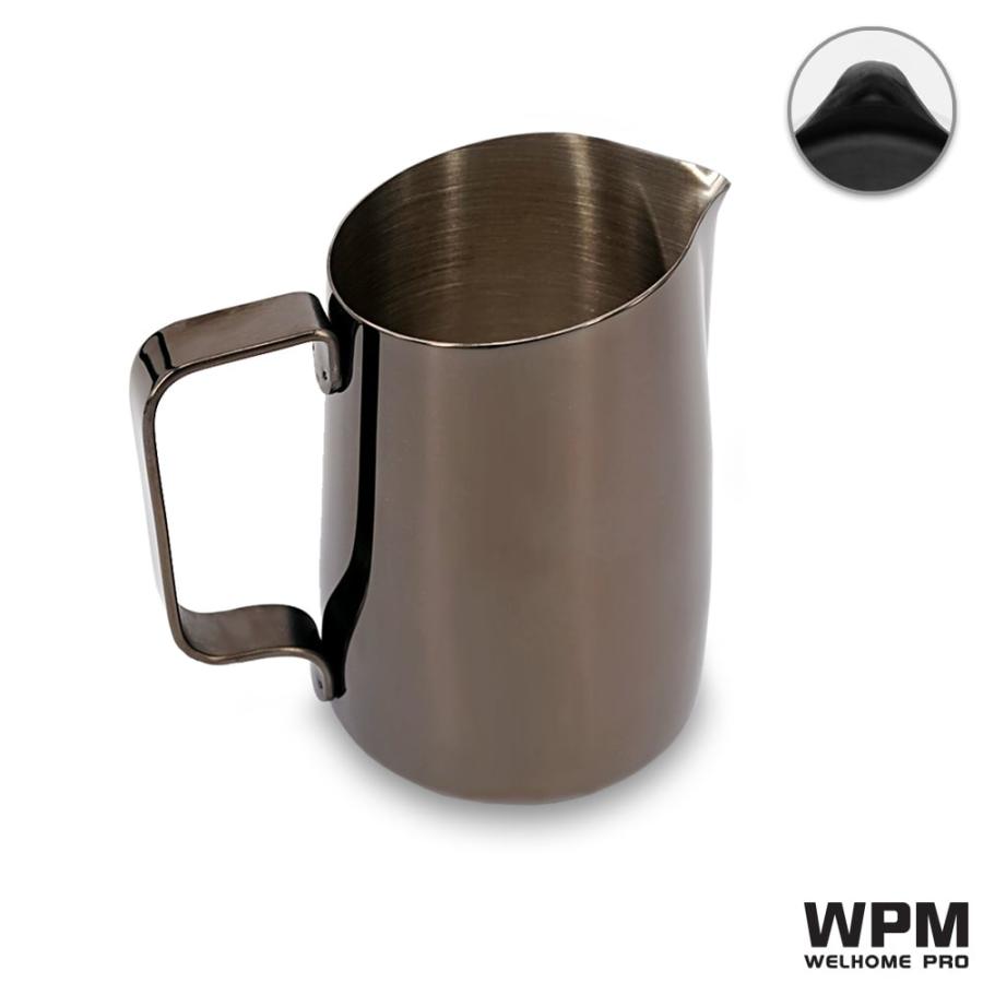 WPM ラウンドスパウト ミルクピッチャー 450ml メタリックカラー 全2種 ローズゴールド/チタンブラック | ブランド登録なし