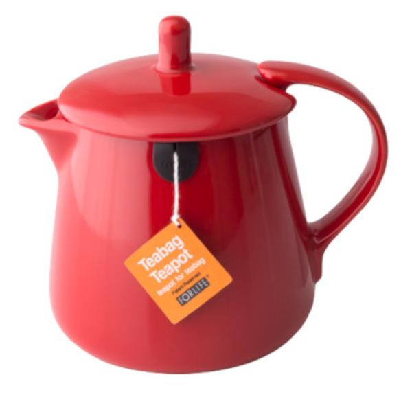 硬質陶器製のおしゃれなティーポット FORLIFE ティーバッグ ティーポット レッド 403-Red | FORLIFE