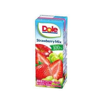 送料無料　Doleドール　100％ストロベリーミックス　200ml　2ケース　36本(1ケース18本入) | 